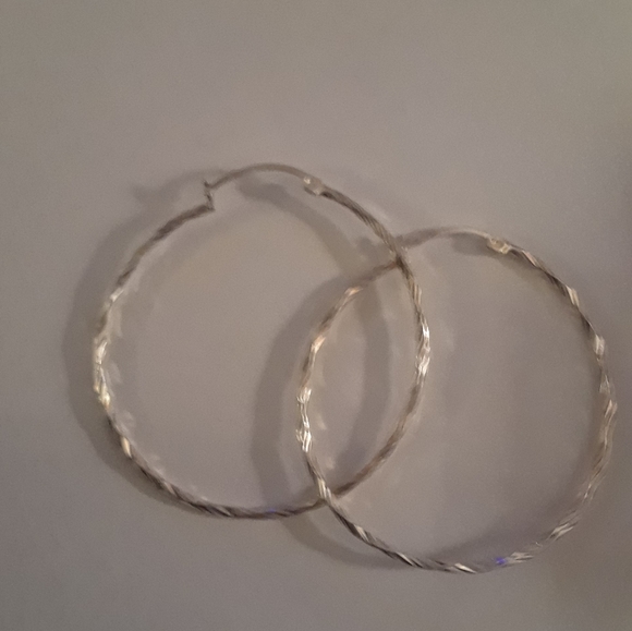 .925 Sterling Silver Hoop Earrings - Picture 3 of 3